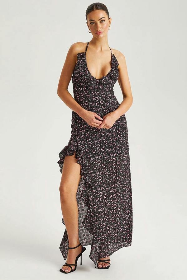 Urban Bliss Floral Ruffle Strappy Maxi Dress