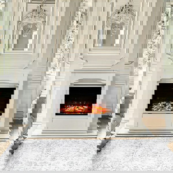 39/48Inch W Electric Fireplace Suite 1800W with Ambient Light 7 LED Colours Fireplace Suites Living and Home Version D