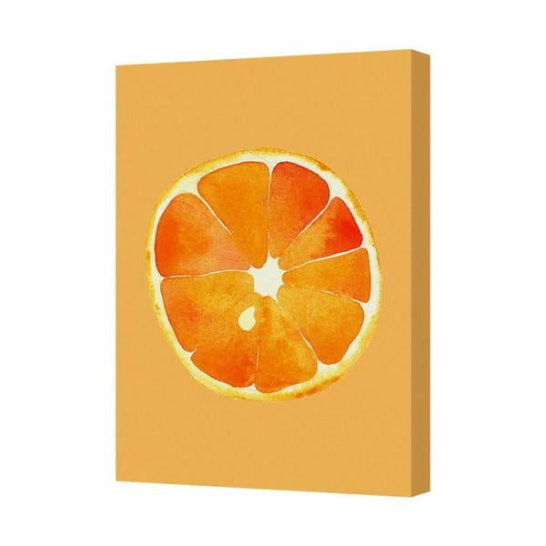 Benjamin Tate Design Orange Slice Canvas Art Print Gallery Wrapped In Deep Wood Frame