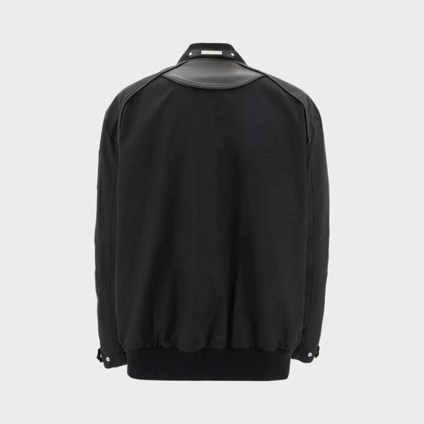 Back view of a black Anica bomber jacket by Supplied Fashion, featuring premium leather and a structured silhouette.