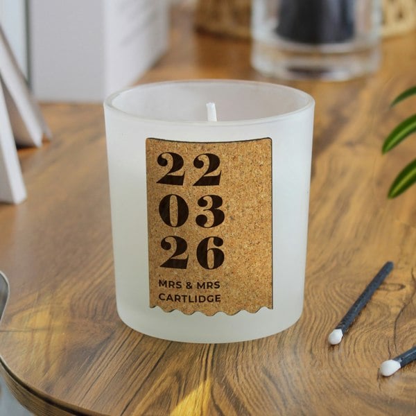 Personalised Memento Company Personalised Anniversary Cork Label Candle Jar