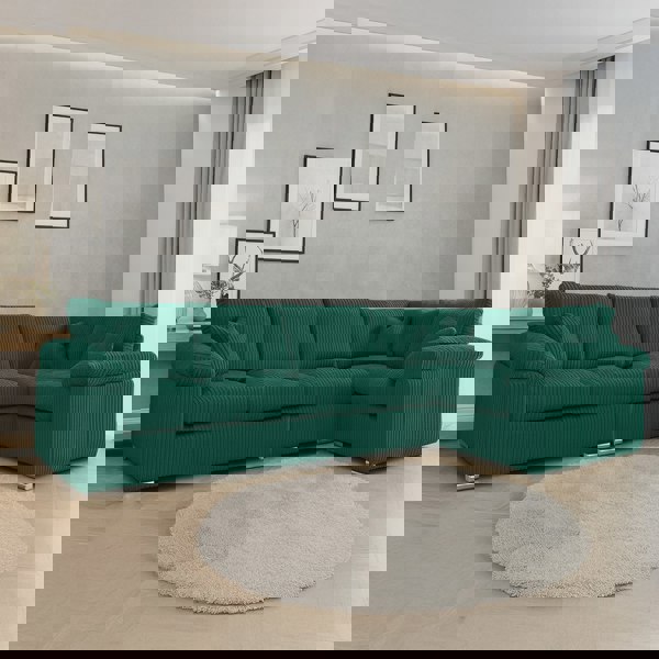 Furnishings For Less Delta Full Jumbo Cord 5 Seater L Shaped Corner Sofa