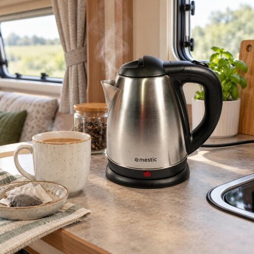 Mestic Kettle for Caravan Campervan Motorhome 1.5L 1000W Low Wattage Mestic UK Plug