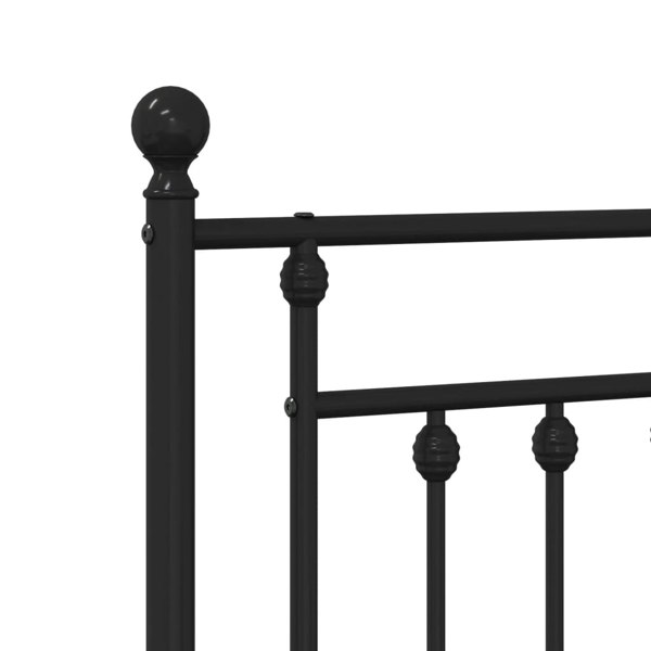 Berkfield Metal Headboard Black 180 cm
