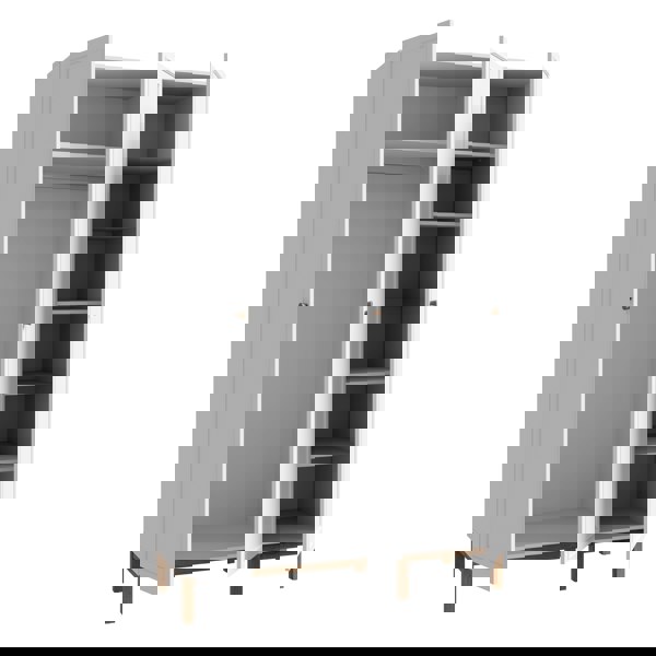 Furniture To Go Wensley 3 Door Wardrobe in Light Grey and Oak