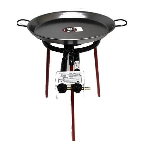 Callow K-07 Paella Cooking Set with 46cm Steel Paella Pan, Gas Burner, Legs and Spoon