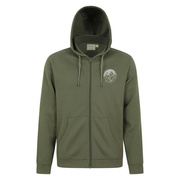 Mountain Warehouse Mens Circle Mountain Drawcord Full Zip Hoodie - Khaki Green - 