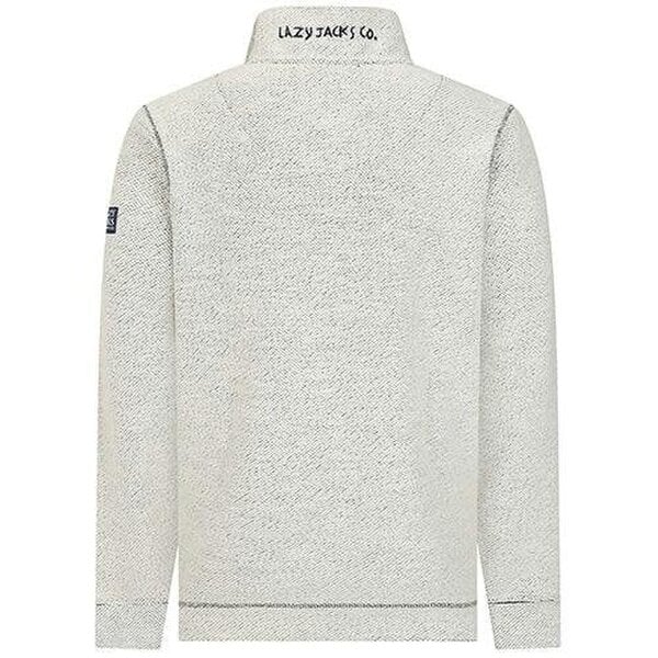 Lazy Jacks LJ703 - Men's 1/4 Zip Textured Sweatshirt - Grey Marl