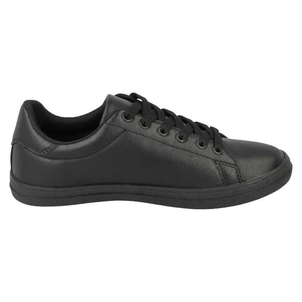 Spot On Ladies Spot On Flat Lace Up Slimline Pumps
