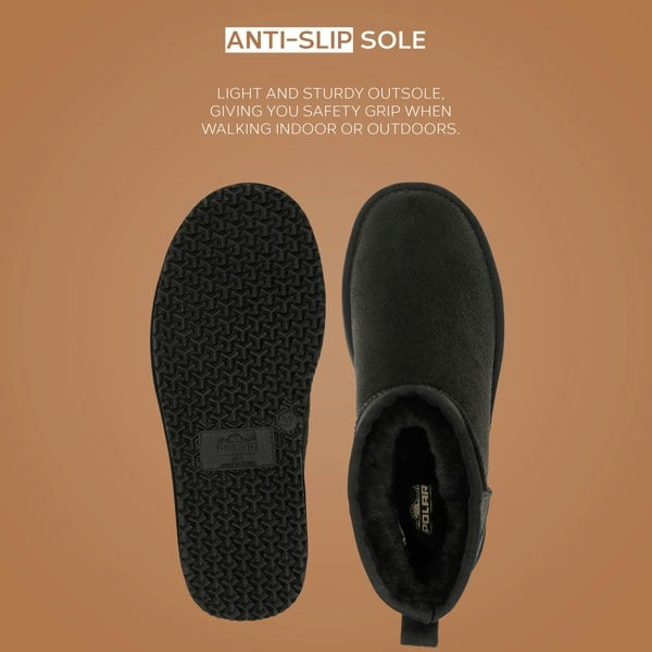 VIVA Women's Faux Fur Lined Boot Slippers - Memory Foam Anti-Slip Sole