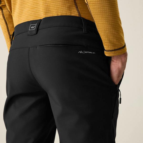 Regatta Mens Geo Softshell Hiking Trousers - Black - 