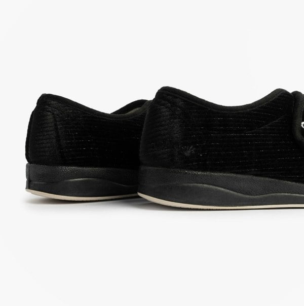 Padders CAMILLA Womens (2E Fit) Touch Fasten Slippers Black