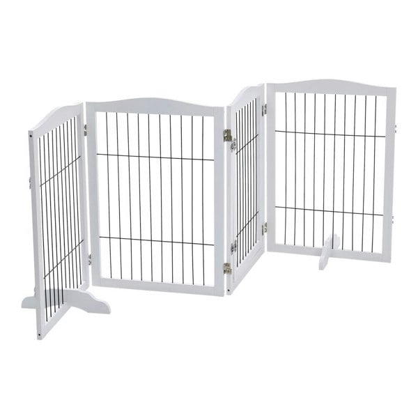 Freestanding Wooden Pet Playpen 4-Panel Pet Playpens Living and Home