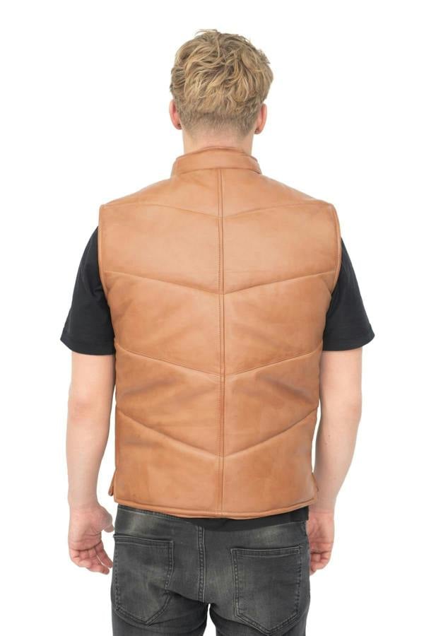 Infinity Leather Mens Classic Leather Puffer Waistcoat-Nottingham