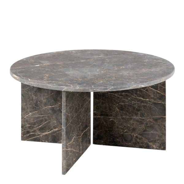 Furniture To Go Vega Round Coffee Table with Marron Marble Top 90cm