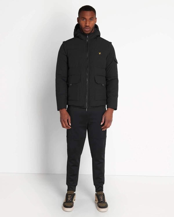 Lyle & Scott 2 in 1 Ripstop Puffer Jacket - Black