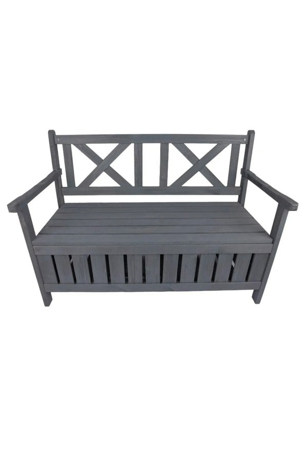 Groundlevel Wooden Garden Storage Bench