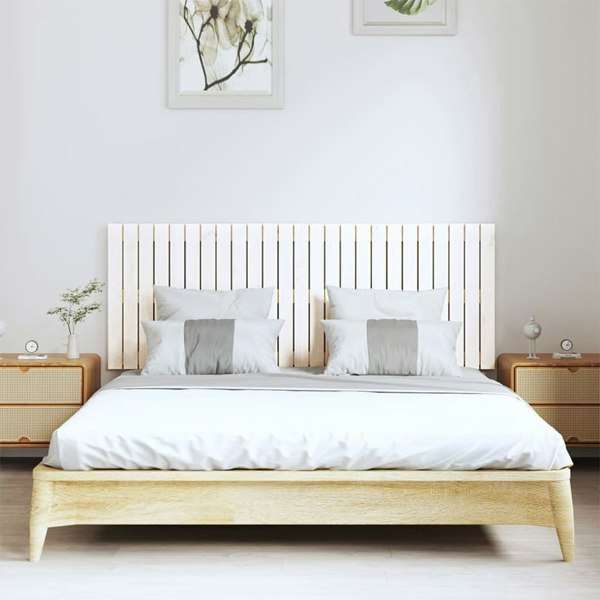 Berkfield Wall Headboard White 159.5x3x60 cm Solid Wood Pine