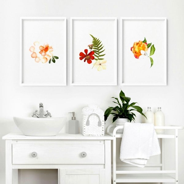 Framed wall art for Bathrooms | set of 3 wall art prints