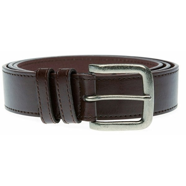 Duke Mens D555 Archie Antique Look Bonded Leather Buckle Waist Belt - Brown