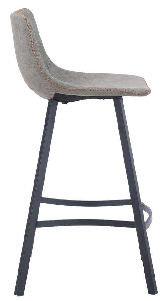 Lamboro Antico Fixed Height Bar Stool 66cm with Faux Leather Seat & Metal Legs