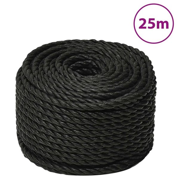 Berkfield Work Rope Black 12 mm 25 m Polypropylene