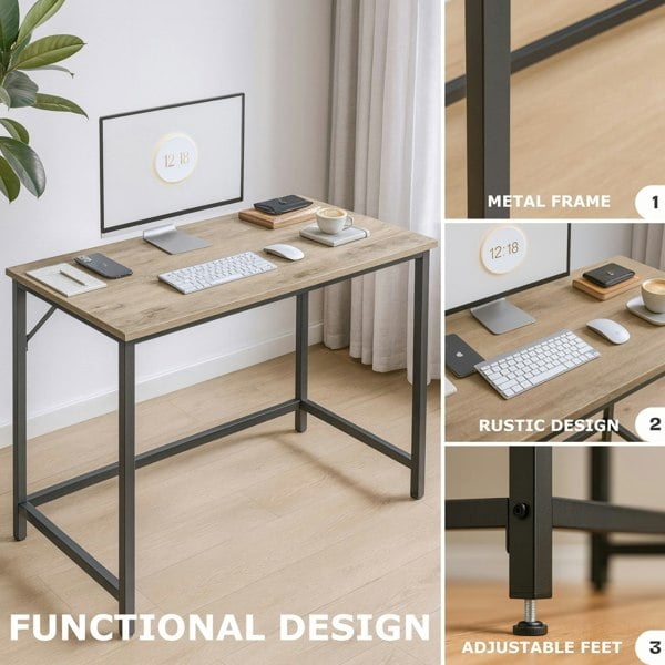 Storvo Industrial Large 120CM Wide Computer Desk For Home Office Workstation