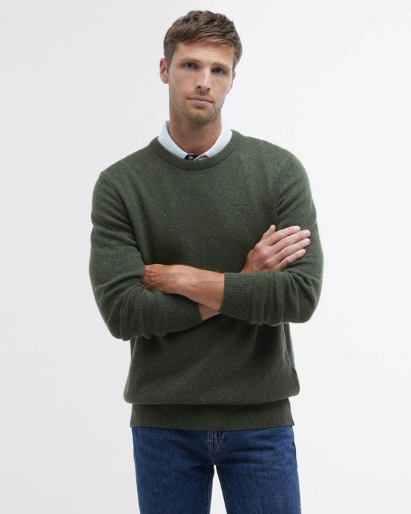 Barbour Tisbury Crew Neck Knitted Jumper - Forest Green