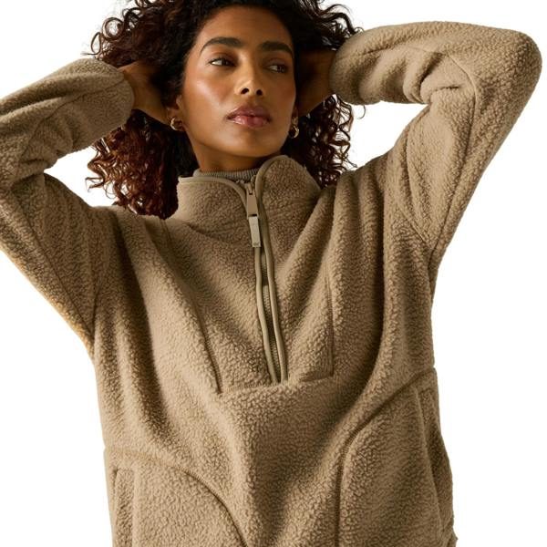 Regatta Womens/Ladies Frankie Borg Half Zip Longline Fleece Top - Barleycorn - 