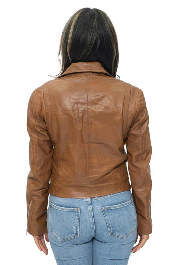 Infinity Leather Womens Leather Biker Jacket-Zanzibar