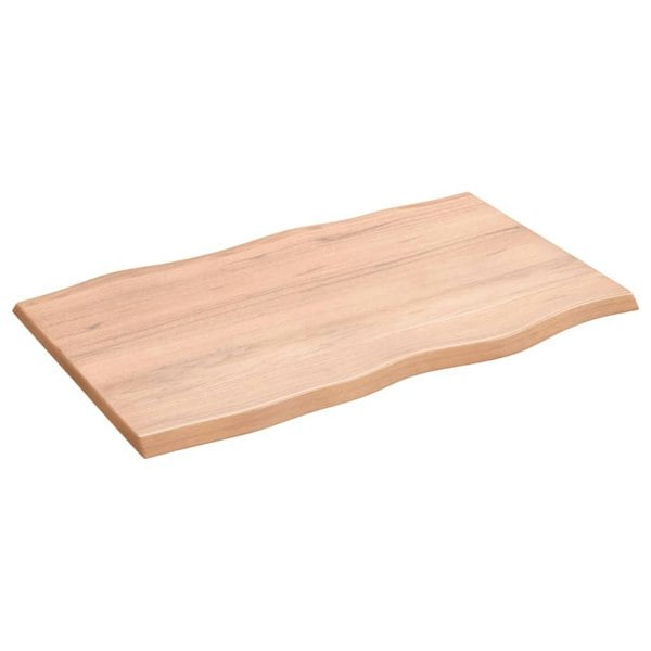 Berkfield Table Top Light Brown 80x50x2 cm Treated Solid Wood Oak Live Edge