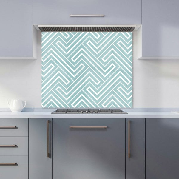 Warren Reed - Designer Blue And White Geometric Pattern Kitchen Splashback