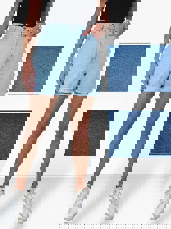 Paulo Due Women's Relaxed Mom Fit Denim Jean Shorts