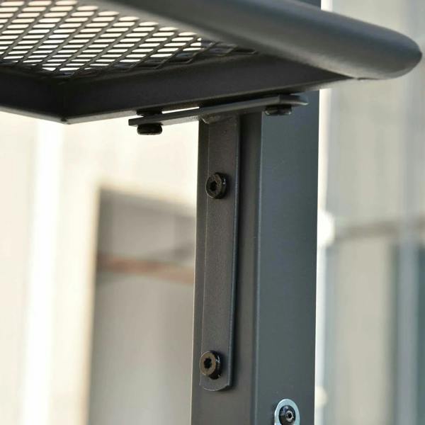 Black metal frame attachment with screws for gazebo canopy roof support