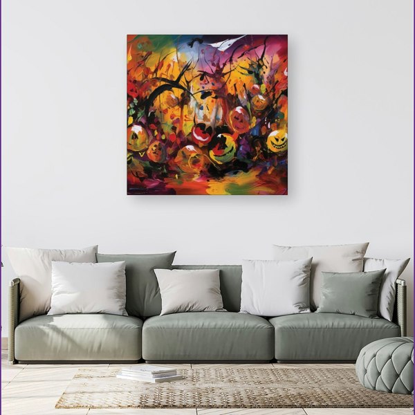 Warren Reed Abstract Halloween Painting Canvas