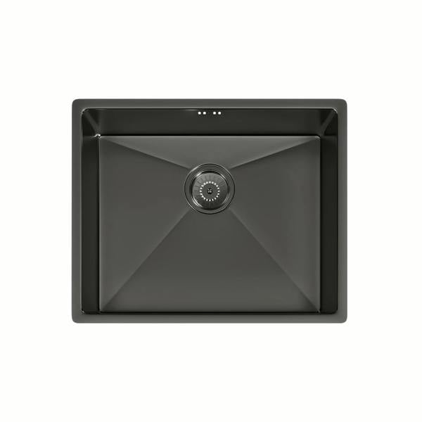 Flode Möckeln | 1.0 Bowl Stainless Steel Kitchen Sink | Inset or Undermounted | Strainer Waste Supplied | Gun Metal Finish