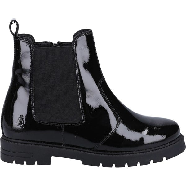 Hush Puppies Laura Patent SNR Leather Girls's Black Boots