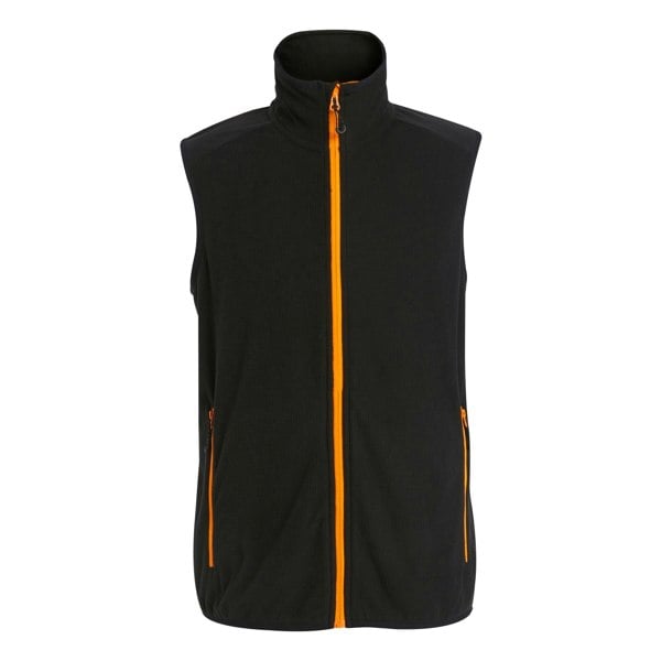 Regatta Mens Navigate Fleece Gilet - Black/Orange Pop