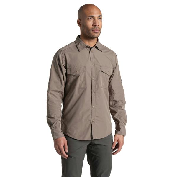 Craghoppers Mens Kiwi II Long-Sleeved Shirt - Pebble - 
