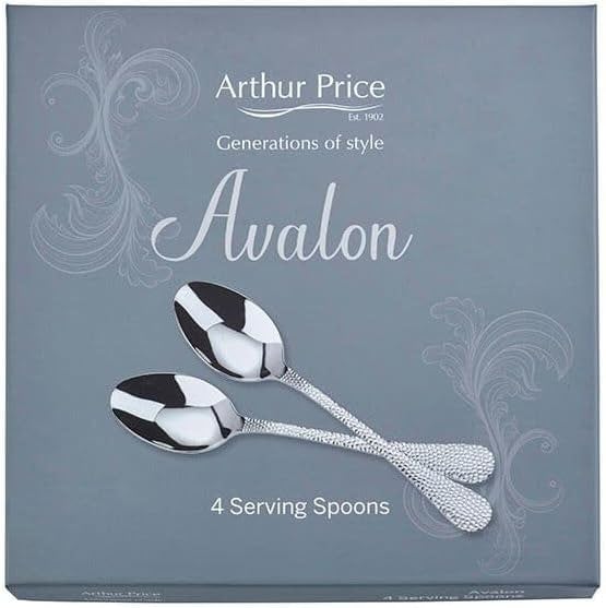 Arthur Price 'Avalon' Stainless Steel Gift Boxed Cutlery Set Of 4 Serving Spoons