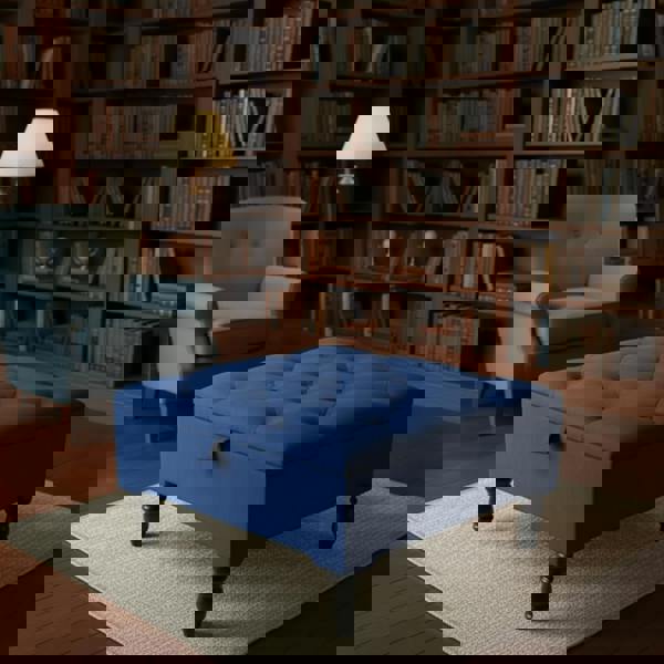 Duck Egg Blue Storage Ottoman – Velvet Chesterfield Coffee Table & Footstool - ISTOOLS