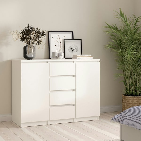 Furniture To Go Naia Sideboard 4 Drawers 2 Doors in White