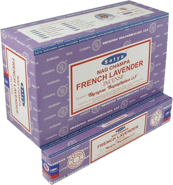 Satya French Lavender Incense Sticks, 12 x 15g Packs