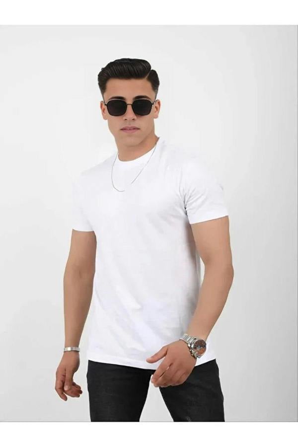 WOVCOR 100% Cotton Soft-Texture Slim Fit Crew Neck Men's T-Shirt