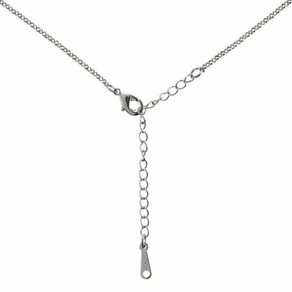 Double Drop Pendant Necklace with a Red Cubic Zirconia Gemstone - namana.london