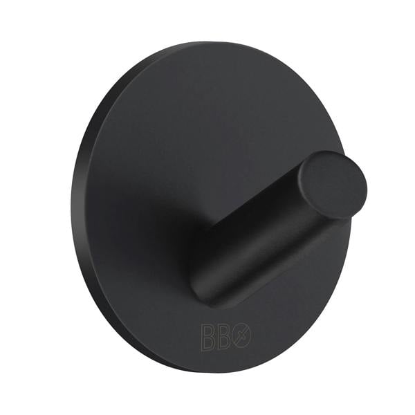 Black stainless steel single towel hook