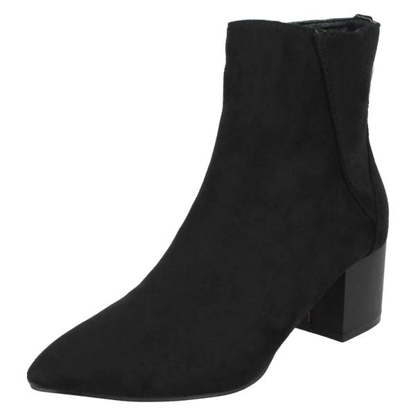 Spot On Ladies Spot On Block Heel Ankle Boot F51139