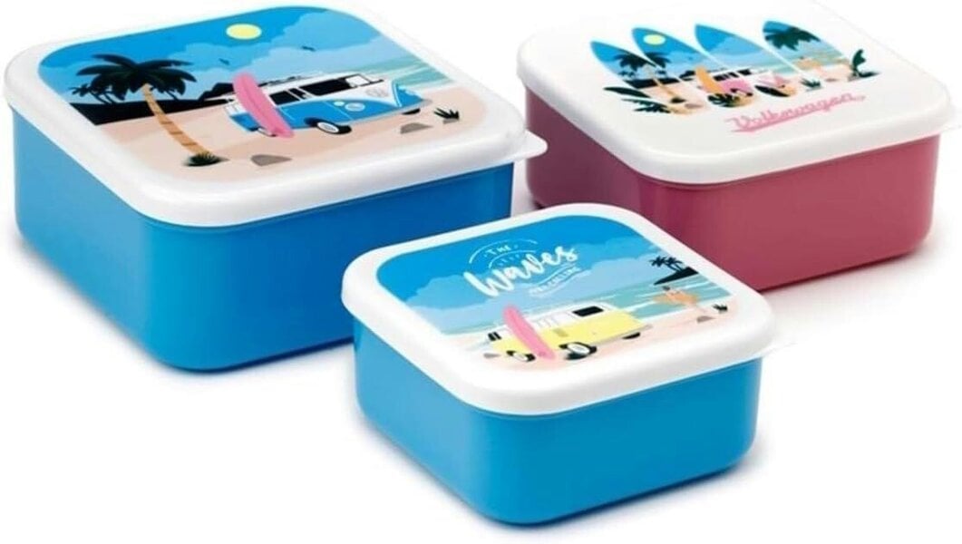 Puckator Volkswagen VW T1 Waves Are Calling Lunch Boxes Set of 3 M/L/XL