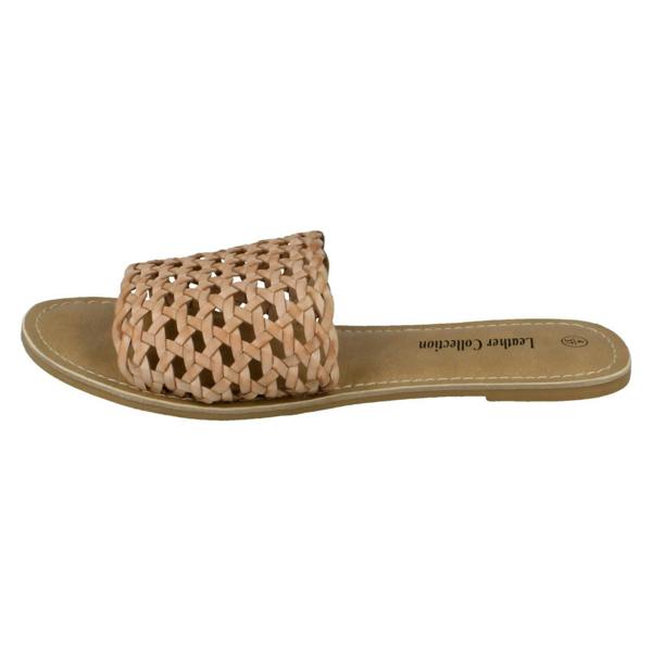 Leather Collection Ladies Leather Collection Flat Weave Mule Sandals