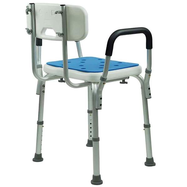 Gr8 Home EVA Padded Shower Chair Adjustable Bath Seat Senior Disabled 120kg With Arms Aid